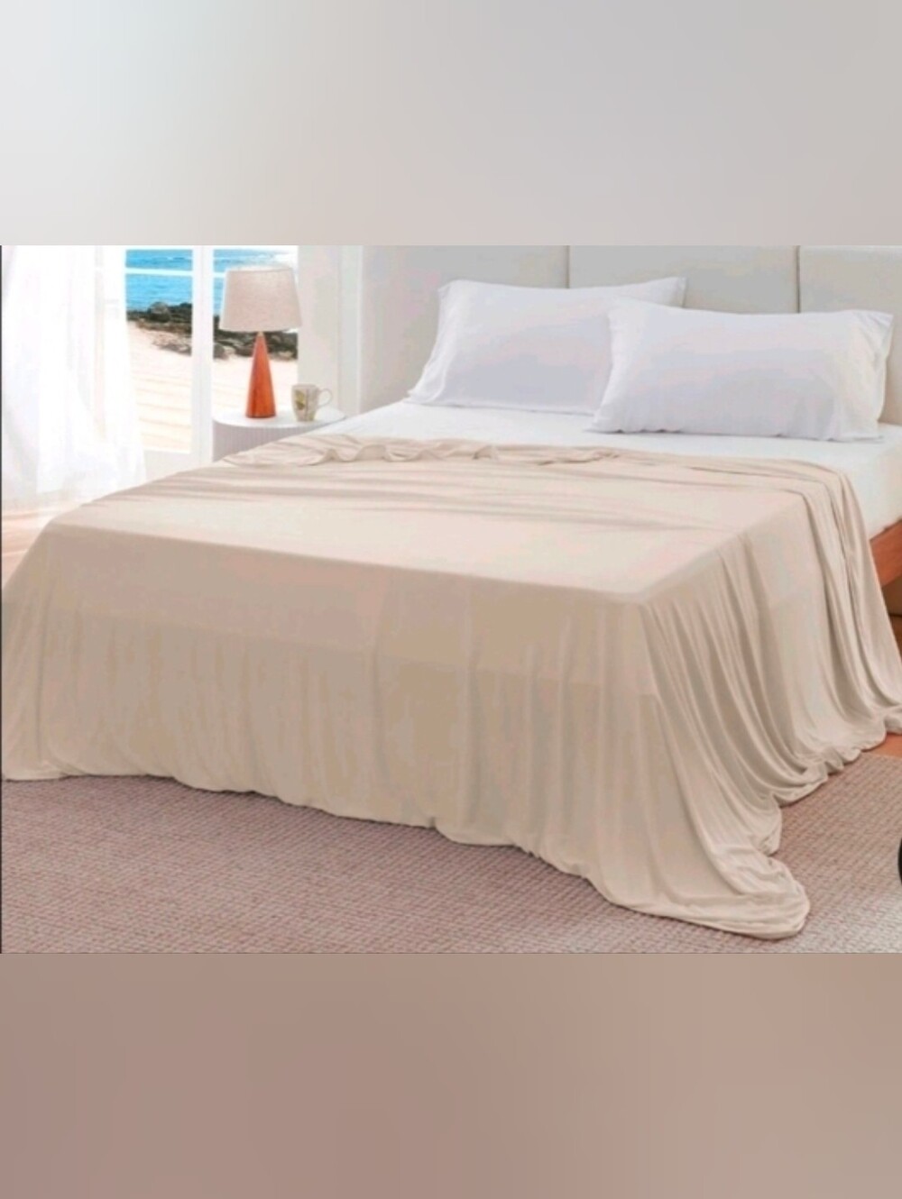 NIB Bedsure Cooling Blanket for Hot Sleepers Lightweight King 108x90 Tapioca